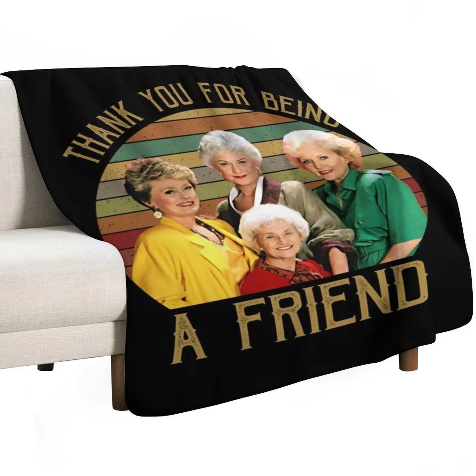 Thank You For Being A Friend Vintage Sunset Throw Blanket Kid'S wednesday Hairy Luxury Designer Plush Blankets