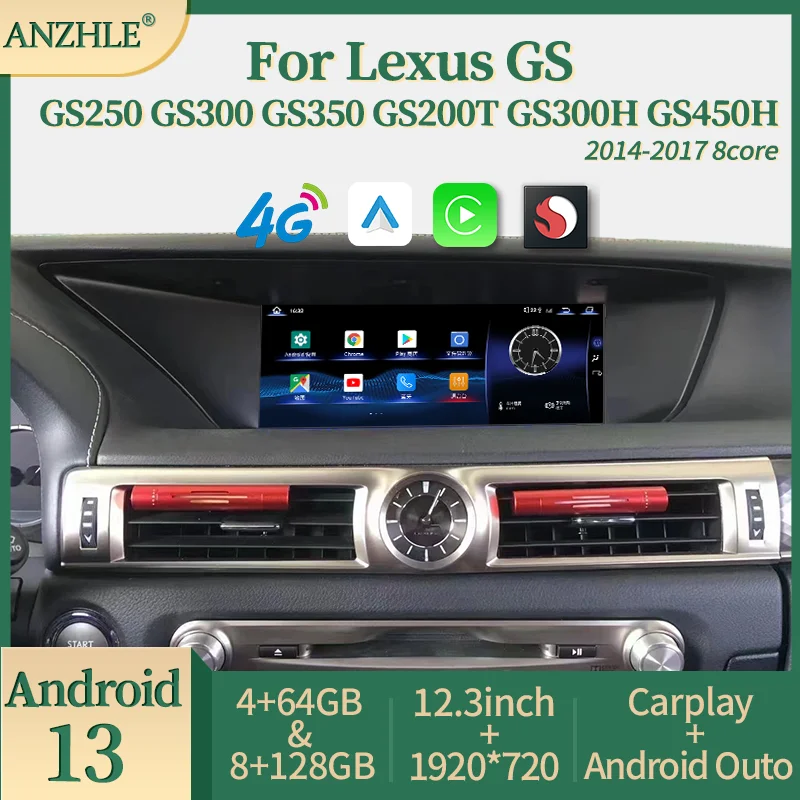 

Для Lexus GS GS250 GS300 GS350 GS300h GS450h GS200T Android 13 GPS радио мультимедийный плеер Navi беспроводной Carplay OEM меню