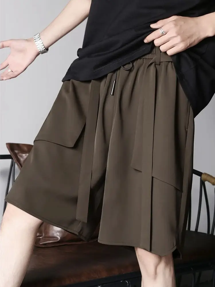 

Ice Silk Men's orts Summer Thin Five-ket Beach Pants American Sle School orm orts Cool Feeling Straight Leg orts