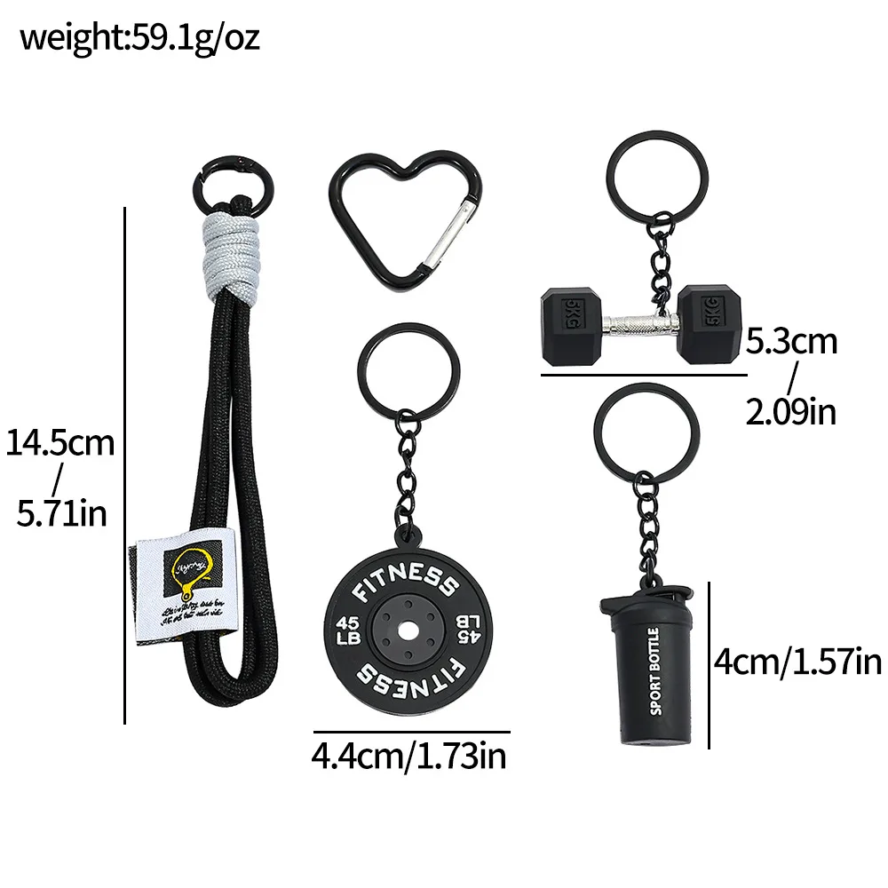 Mini-Hantel-Schlüsselanhänger mit Abnehmbaren Gewichtsplatten, DIY Fitness-Taschenanhänger, Kreatives Paar-Geschenk – Detail 8