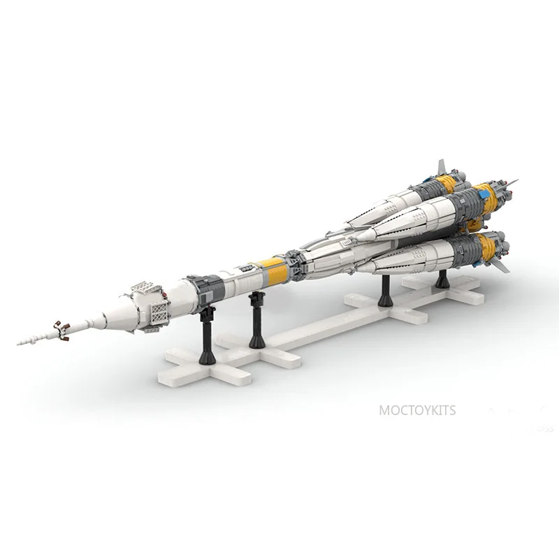 

MOC-109502 Space Launch, русская ракета Soyuz-FG, строительный блок, космический корабль, сборная модель, коллекция, дисплей, кирпичная игрушка, подарки
