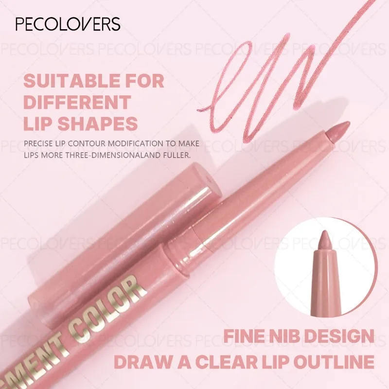 Caneta batom multicolorida, delineador labial sólido, representando o contorno dos lábios, lábios charmosos e cheios, cosméticos labiais