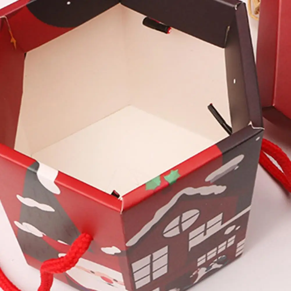 2Pcs 	Christmas Gift Box with Portable Rope Festive Candy Biscuit Cookie Xmas Gift Paper Box Merry Christmas navidad 2023