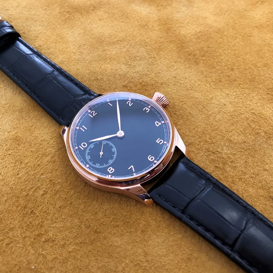 Montre mécanique pour hommes 40mm pilote ETA6497 S3600SK mouvement creux gravé montre mécanique manuelle