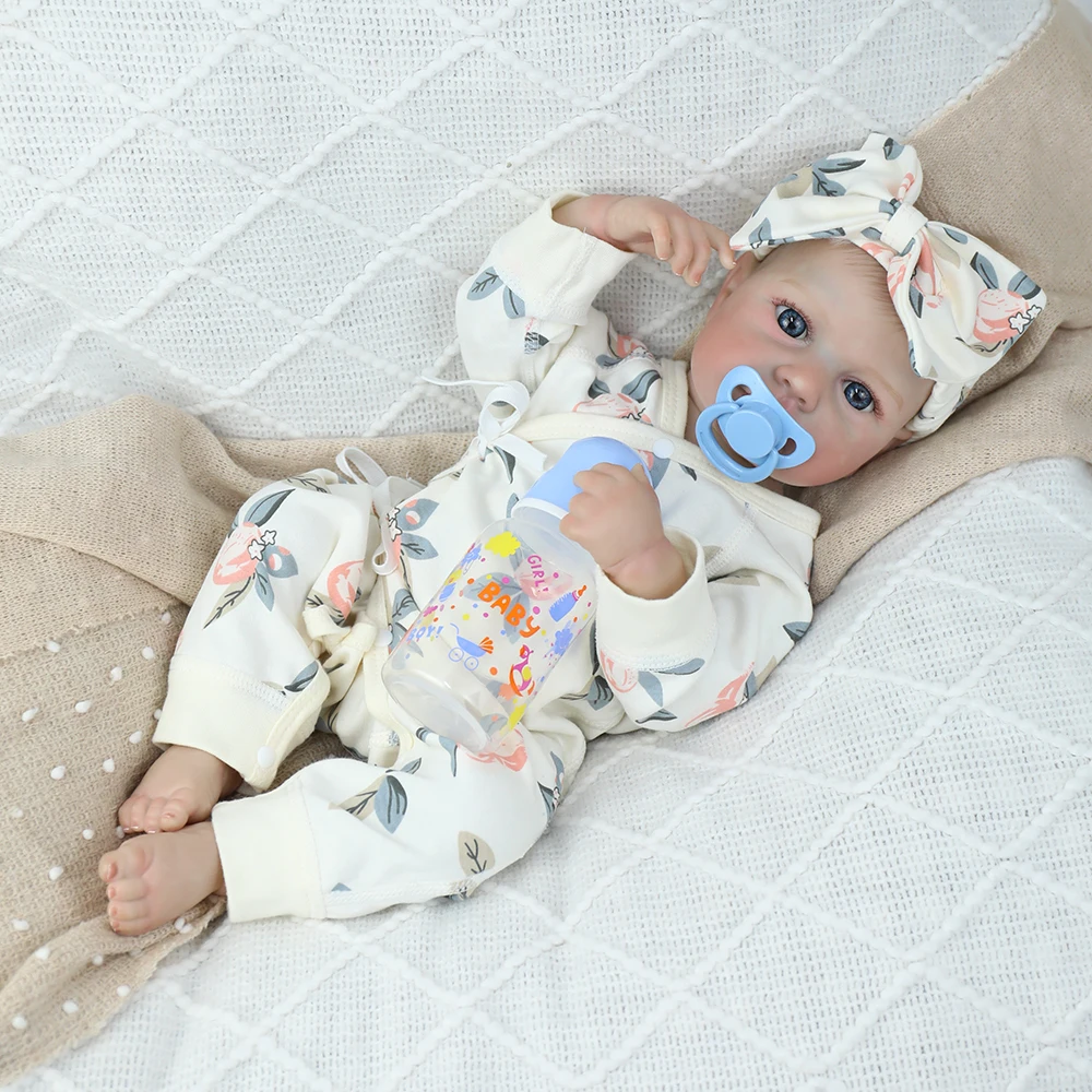 19 pollici Loulou Ragazzo o Ragazza Bebe Bambole Reborn Realistiche Fatte a Mano 3D Verniciate in Vinile Bambola Giocattolo Figura Regalo di Natale di Halloween per la Ragazza