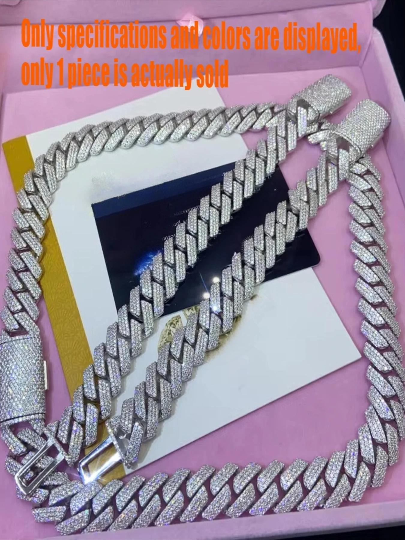 HipHop Style Full Diamond 20mm Cuban Chain Authenticated By Diamond Tester, Charming Sparkling Custom Cooling Necklace,