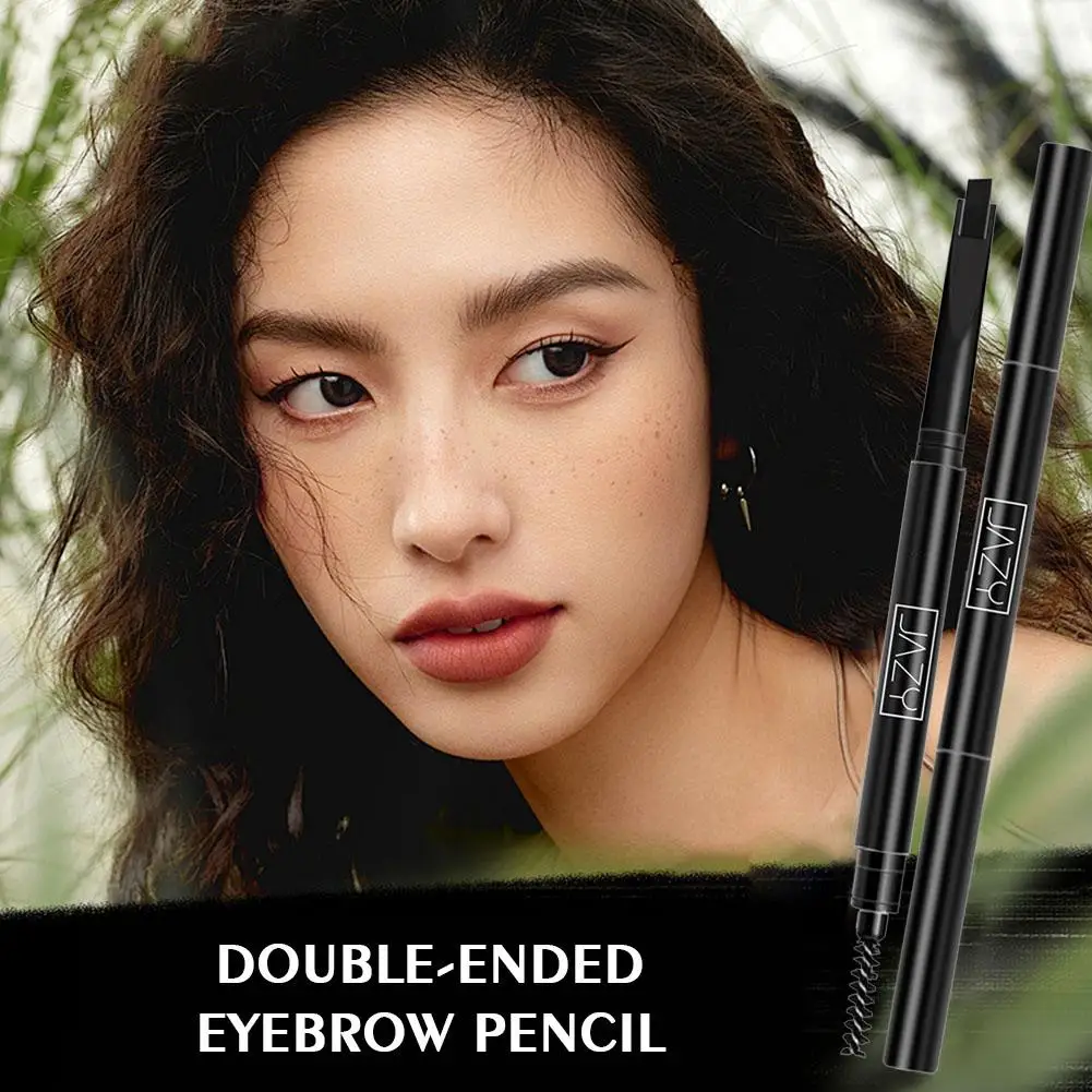 Lápiz de cejas de doble cabeza 2 en 1, lápiz de cejas Natural de larga duración, resistente al agua y al sudor, maquillaje de ojos cosmético para principiantes H2I1