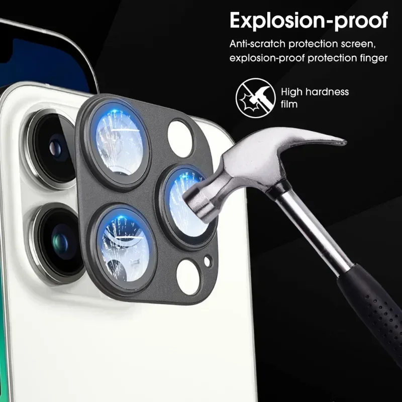 3Pcs Metal Camera Lens Tempered Glass for iPhone 16 Pro Max Plus 16 3D Len Coverage Protectors For iPhone 16 Camera Protection