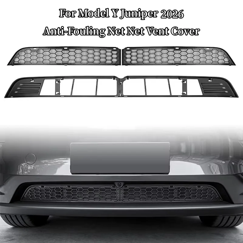 Front Bumper Grill Mesh Air Inlet Vent Cover For Tesla Model Y Juniper 2026 Grille Guards Protector Anti-insect Net Accessories