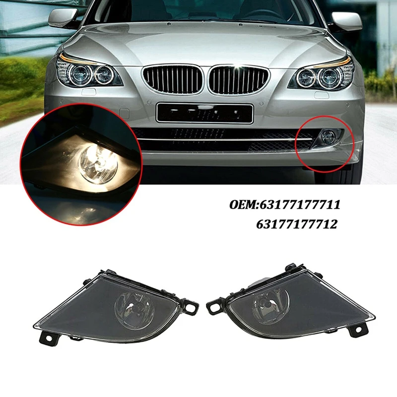 

Front Fog Light Lamps Without Light Bulbs Fit For BMW 5 Series 528I 535I 550I Xdrive 2008-2010 63177177711/63177177712