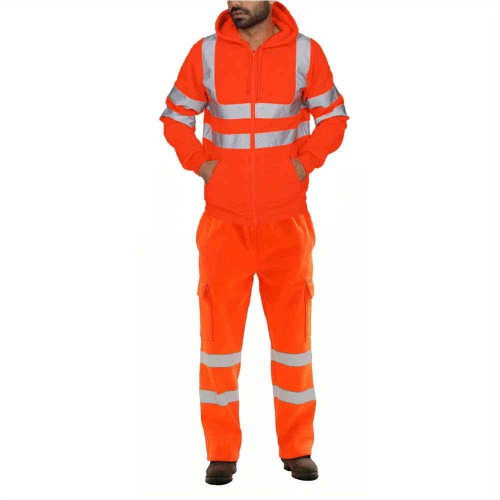 Men's Suit Sanitation Worker Reflective Strip Work Uniform Safety Protection Clothing