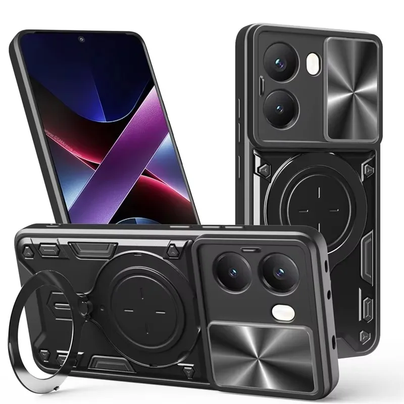 

For Poco X7 Pro 5G Case Lens Protect Shockproof Armor Cover for Poko Little X7 X7 Pro X7pro Pocox7pro Car Magnetic Holder Funda
