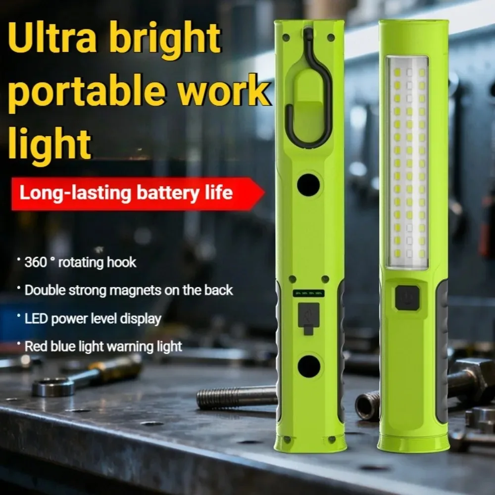 Nouvelle lampe torche pliable COB double face avec aimant puissant, 3 sources lumineuses, pour réparation d'urgence, entretien automobile et utilisation en extérieur