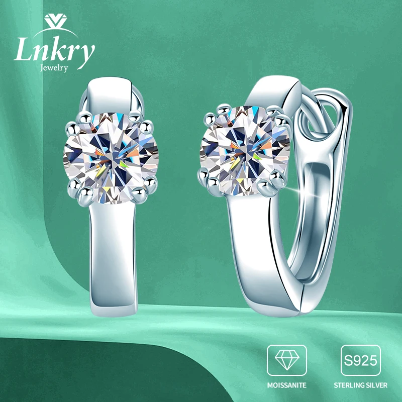 

Сертифицированные Lnkry серьги-пасьянс с муассанитом 5 мм 1 карат Brinco Prata, серьги-кольца из стерлингового серебра 925 пробы для женщин, сверкающие ювелирные изделия