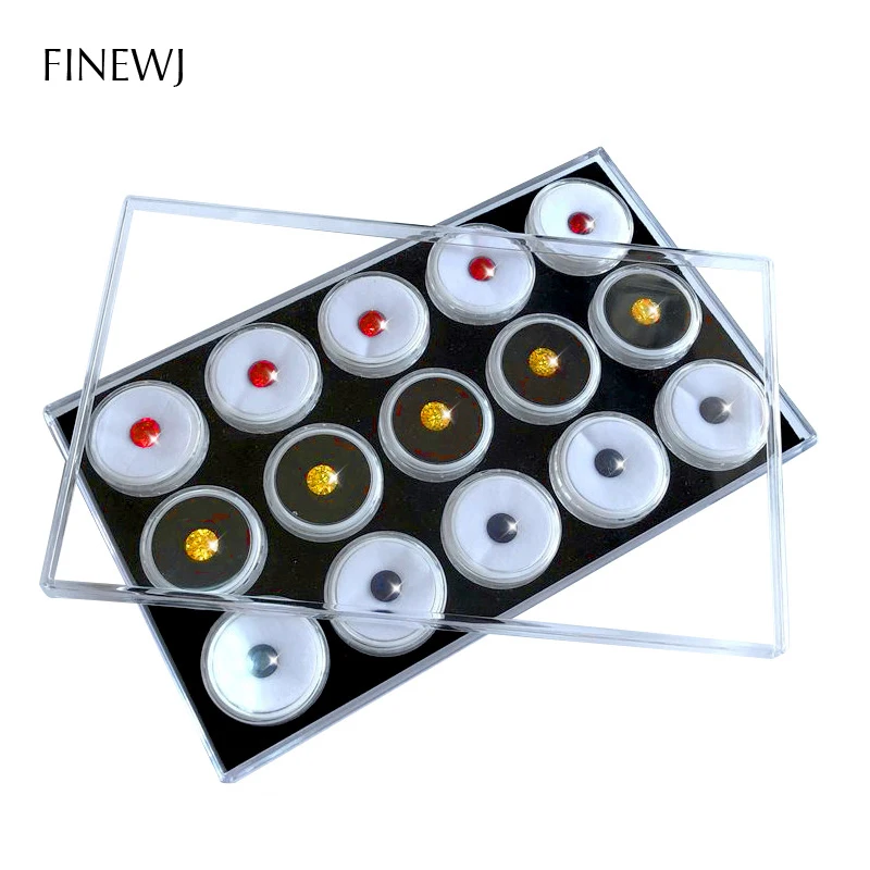 

Portable Acrylic Gemstone Storage Box Insert Tray Loose Diamond Display Holder Pendant Organizer Gems Beads Collection Container