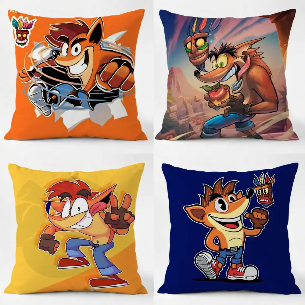 

Чехол для подушки C-Crash B-Bandicoot, моющийся ежедневно, из льняной ткани, мягкий, для дивана, кровати, декора дома и комнаты