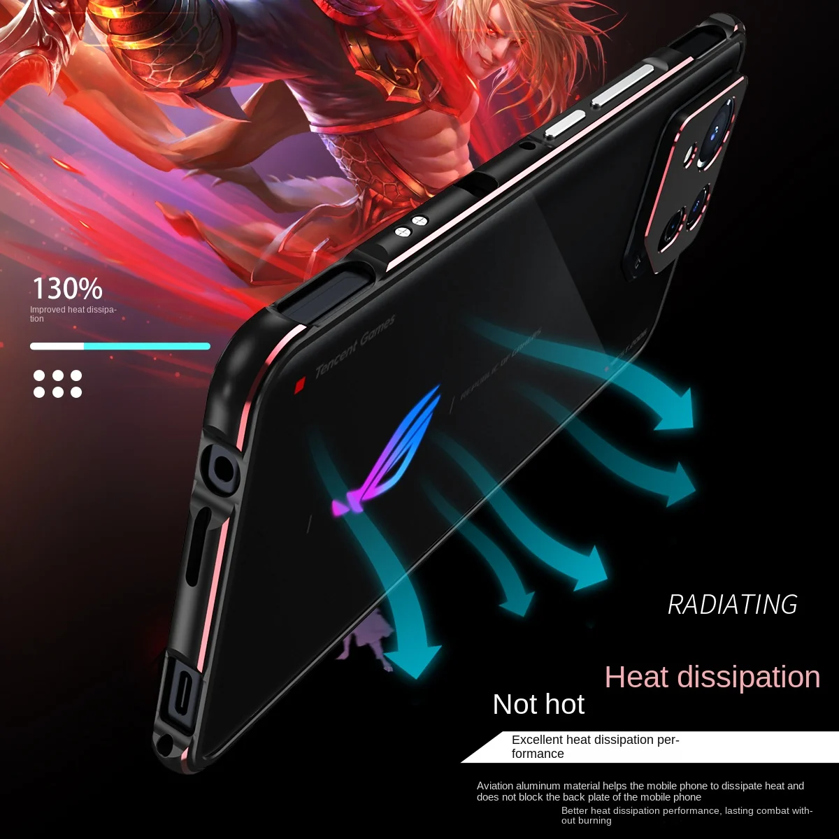 For Asus ROG Phone 8 Pro AI2401 Bumper Ultra Thin Metal Frame Hard Cover for Asus ROG Phone 8 Pro 5G with Camera Lens Protector