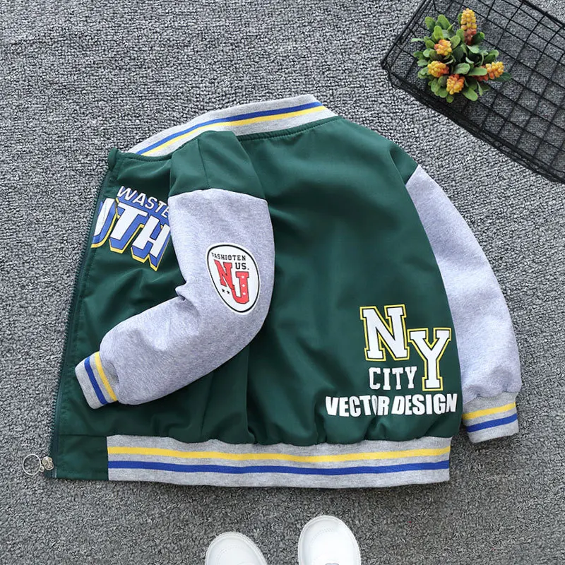 

Boys' coat Spring and autumn 2025 new children's wear fashionable cartoon jacket top and big kids' trendy baseball jacket