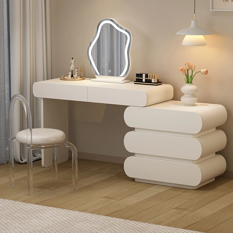 

Wood White Dressing Table Bedroom Desings Nordic Modern Makeup Table Mirror Storage Drawer Tocador Maquillaje Dresser Furniture