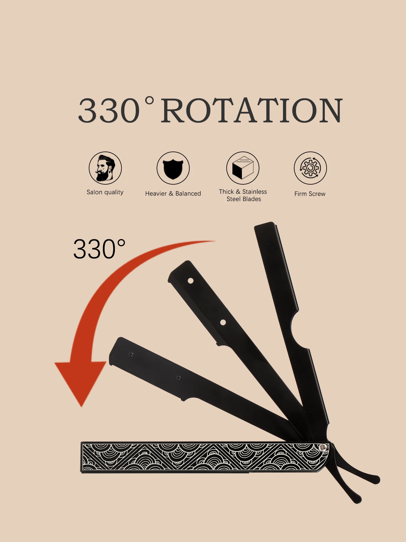 Men\'s Stainless Steel Straight Manual Razor Retro Men\'s Beard Trimmer Folding Safety Hair Barber Cutting Shaving Tools