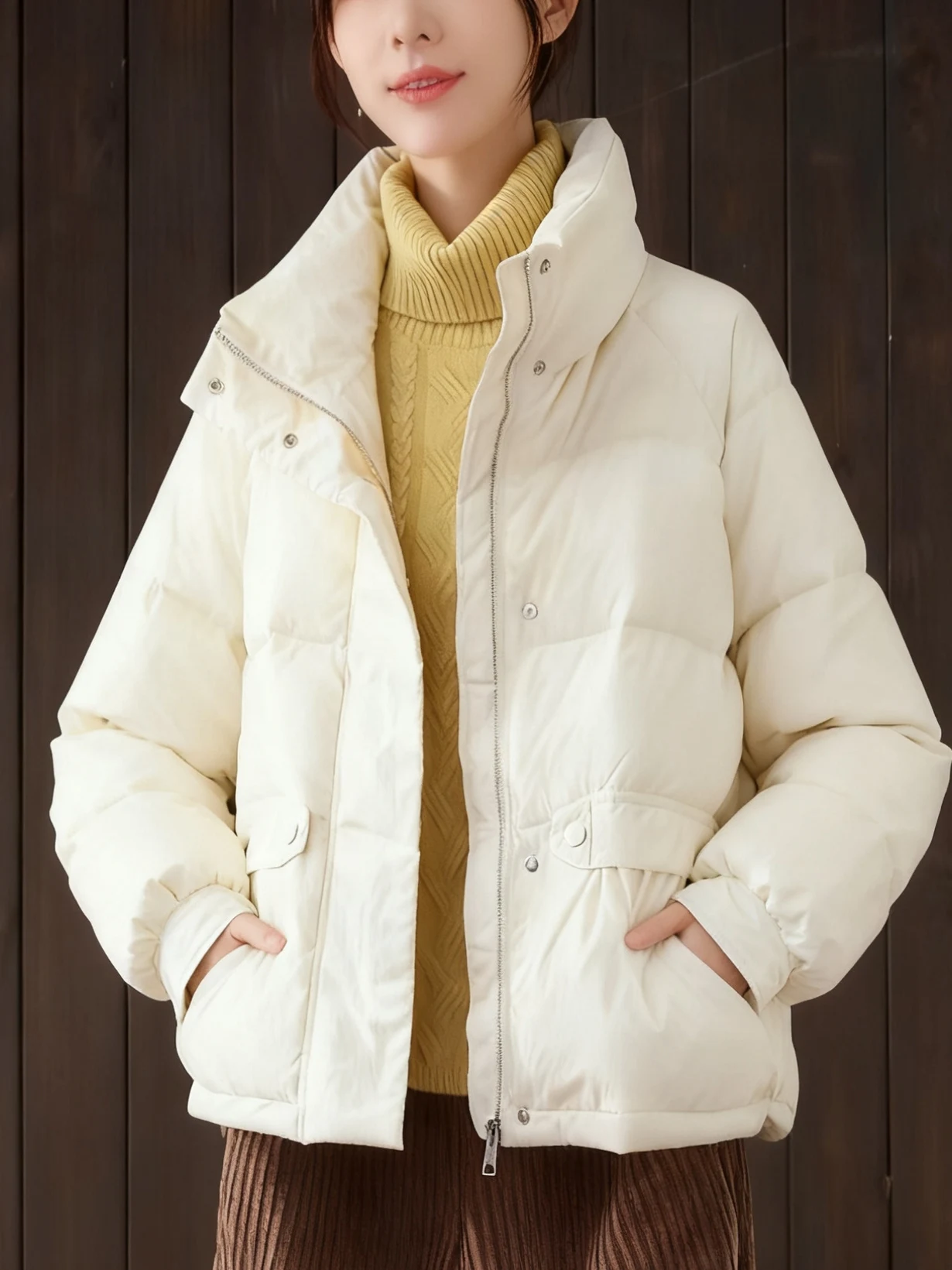 

Корейская японская хлопковая куртка большого размера, свободная модная элитная конструкция, теплая верхняя одежда для маленького роста