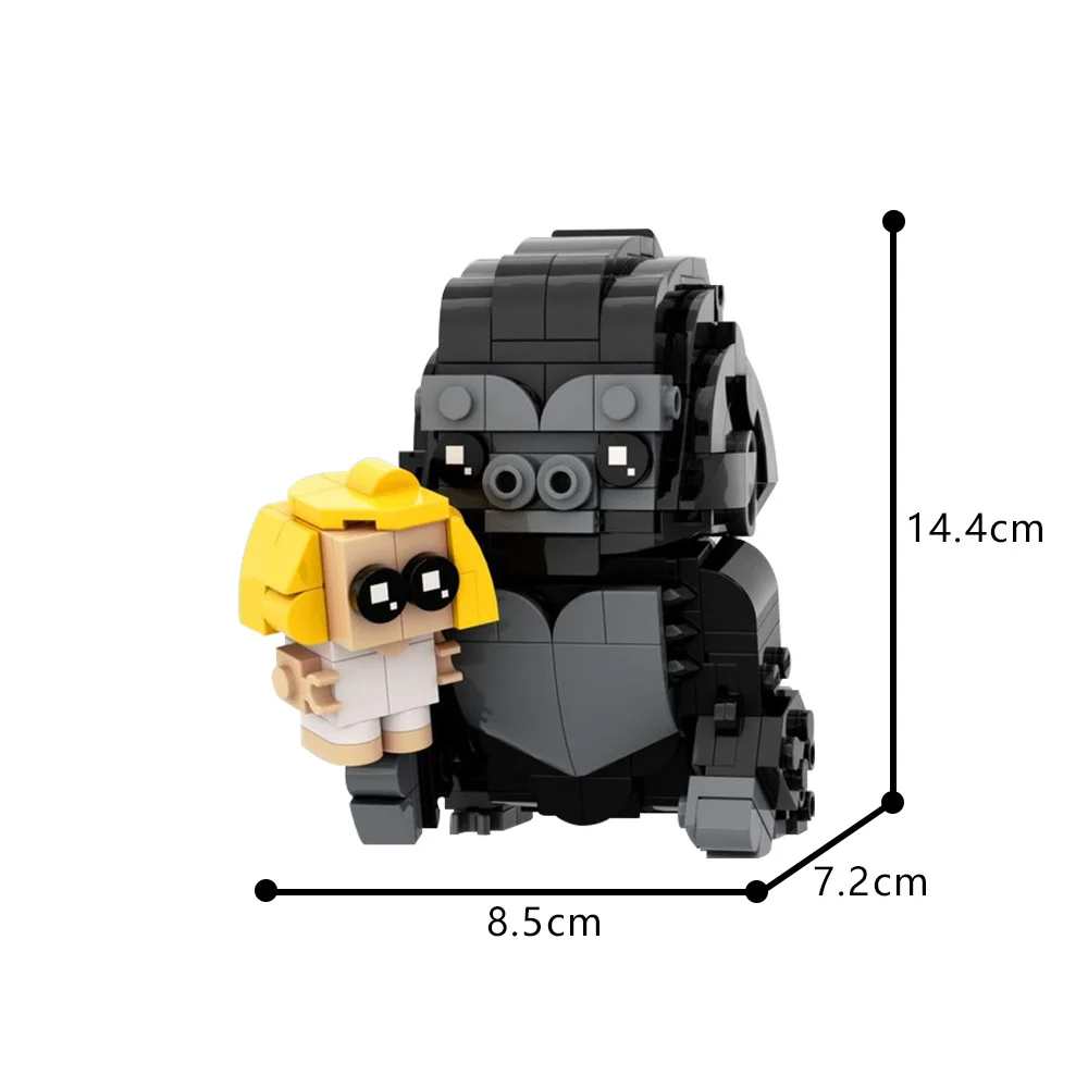 MOC Film Brickheadz Gorillaeds Bausteine Modell Black Mech Monster Ziegel DIY Zusammengebautes Spielzeug für Kinder Jungen Geburtstag Geschenk