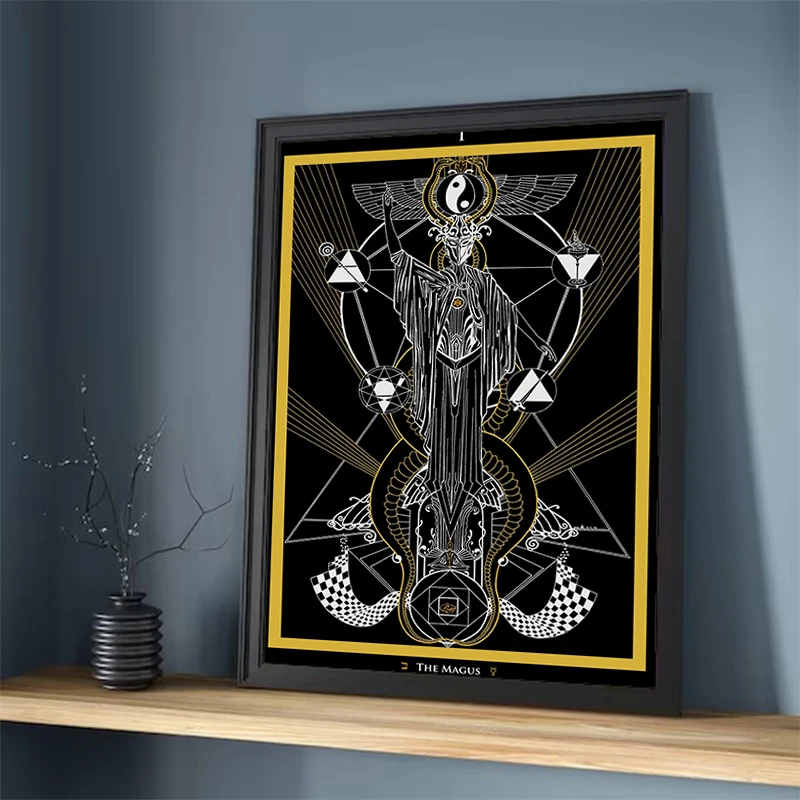 

Black Gold Mystical Tarot Sun Moon Magic Ball Poster Wall Posters Room Decor For Home Decorations Interior Paintings Art Mural