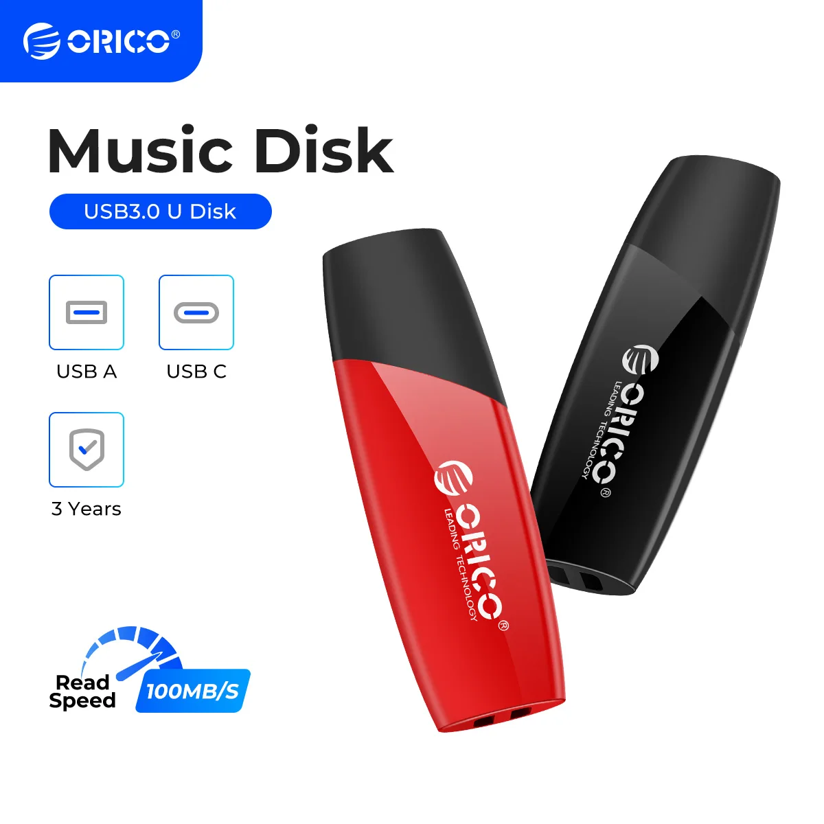 ORICO New Trend USB3.0 USB Flash Drives 32GB 64GB 128GB 256GB Pen Drive USB 3.0 Stick Pendrive Black Red for External Storage