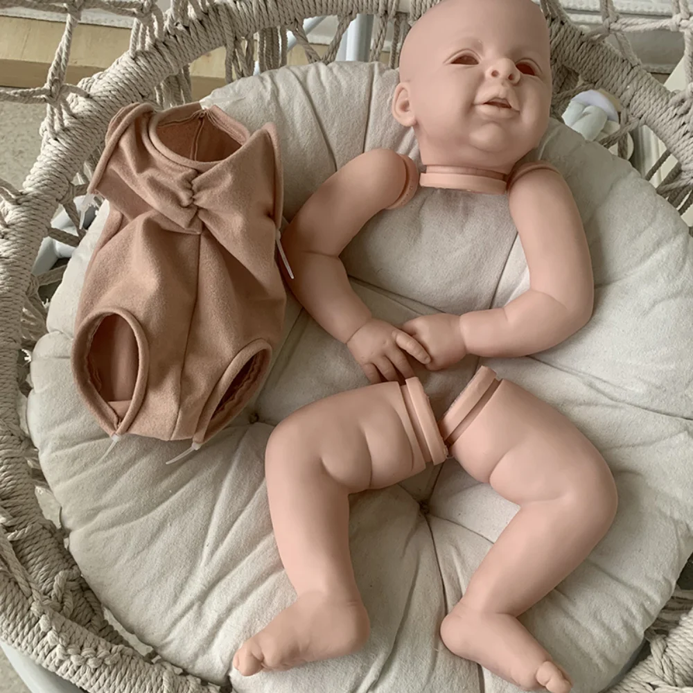 23inch Reborn Doll Kit Jaylan Reborn Toddler Doll DIY Unfinished Unpainted Doll Parts with Cloth Body and Eyes Kit Reborn Bebe