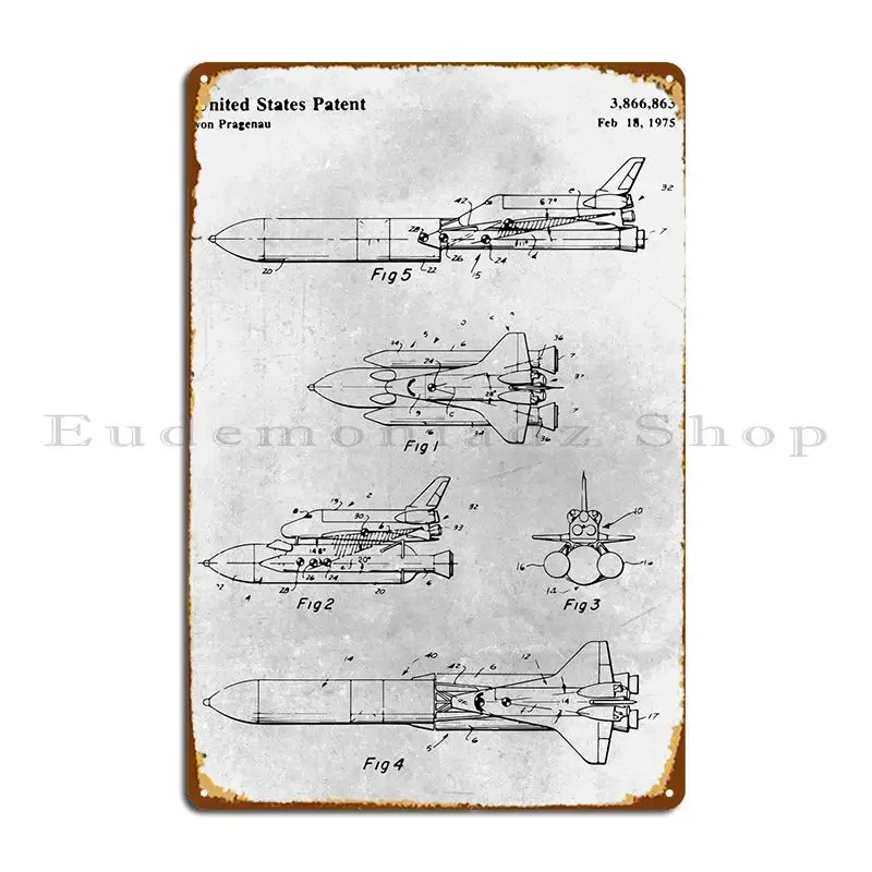 No429 Space Ship Metal Plaque Printed Customize Printing Mural Wall Decor Tin Sign Poster