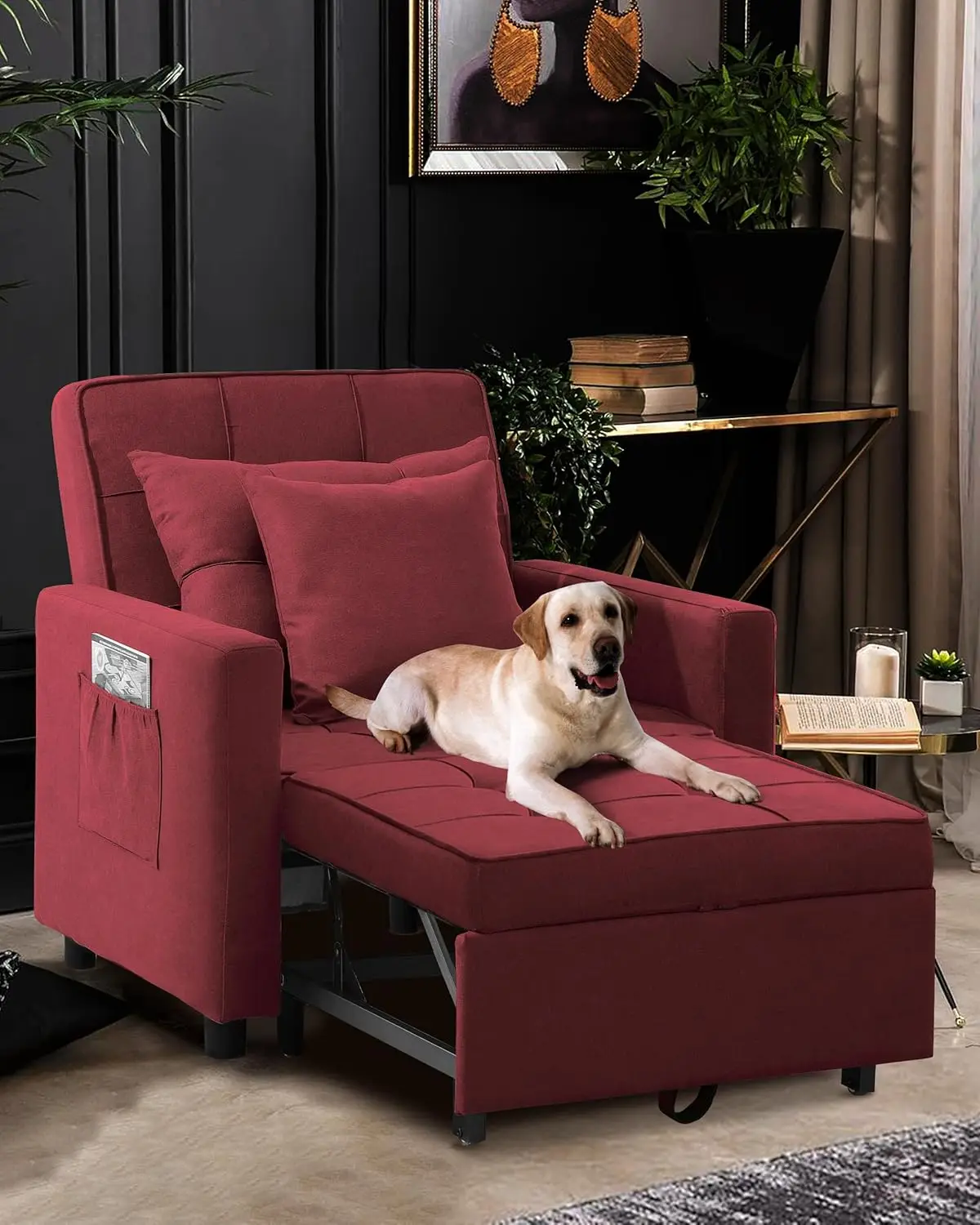 Cadeira Sleeper para Sala, Futon e Sofá-cama, transforma em cama