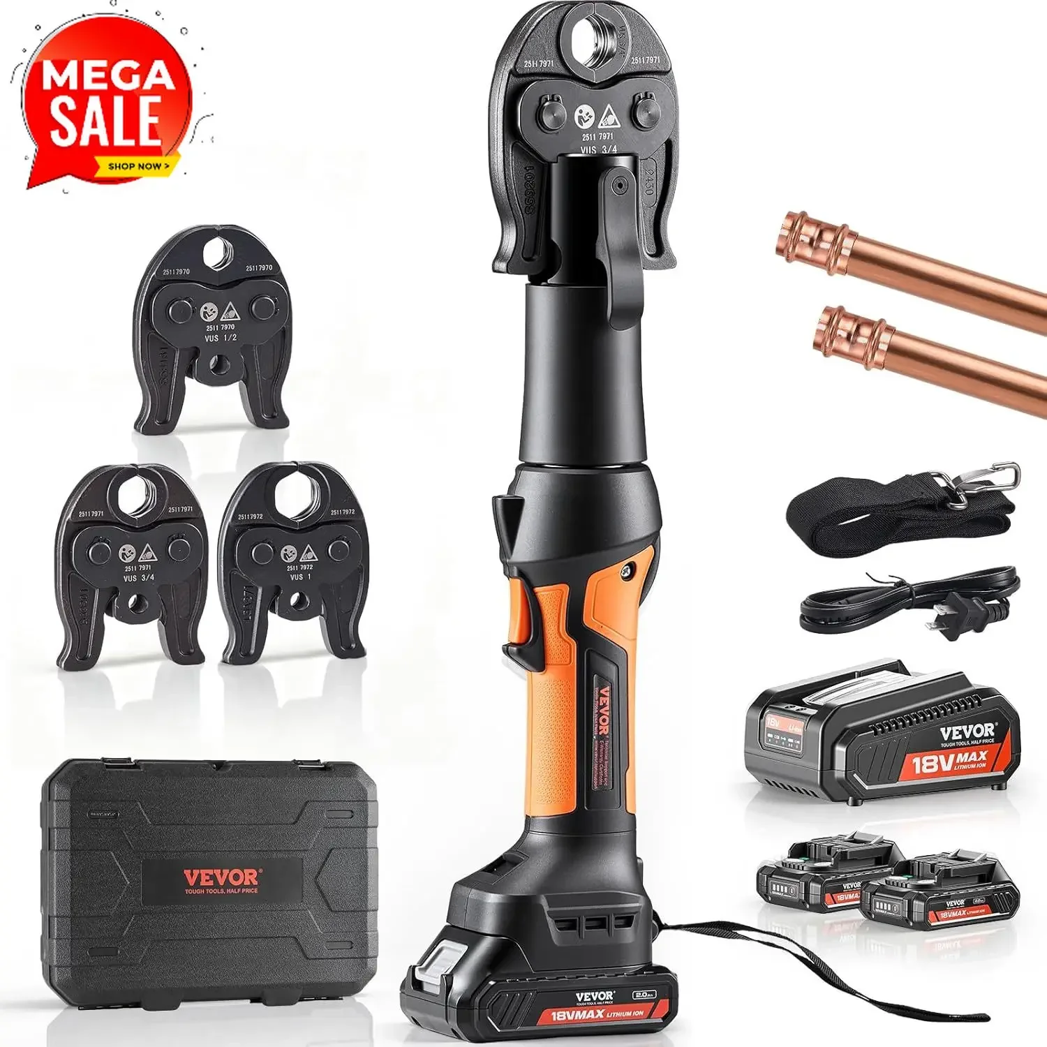 BestsellingPress Tool, 18V Electric Pipe Crimping Tool For 1/2
