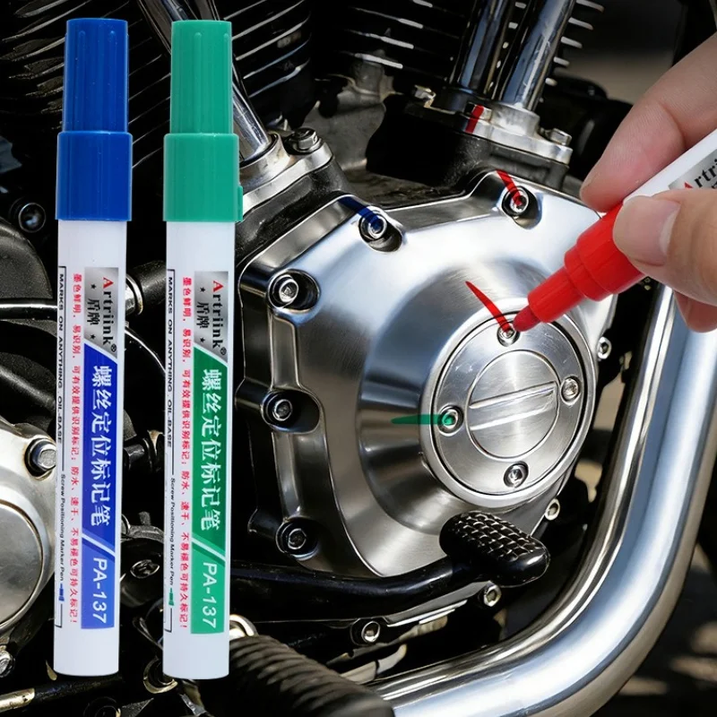 12pcs 3mm Tip Automotive Paint Marker Pen Set Torque Seal Screw Locking Marking Waterproof Oil Resistant for Engine Repai