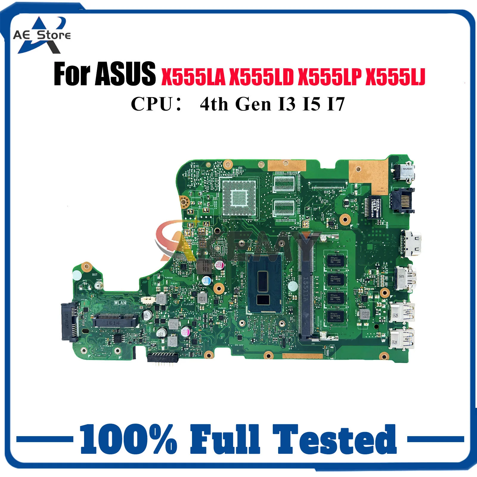 

X555LA Laptop Motherboard For ASUS R557L FL5800L W519L VM590L VM510L FL5600L R556L X555LD DX992L X555LP Mainboard I3 I5 I7 CPU