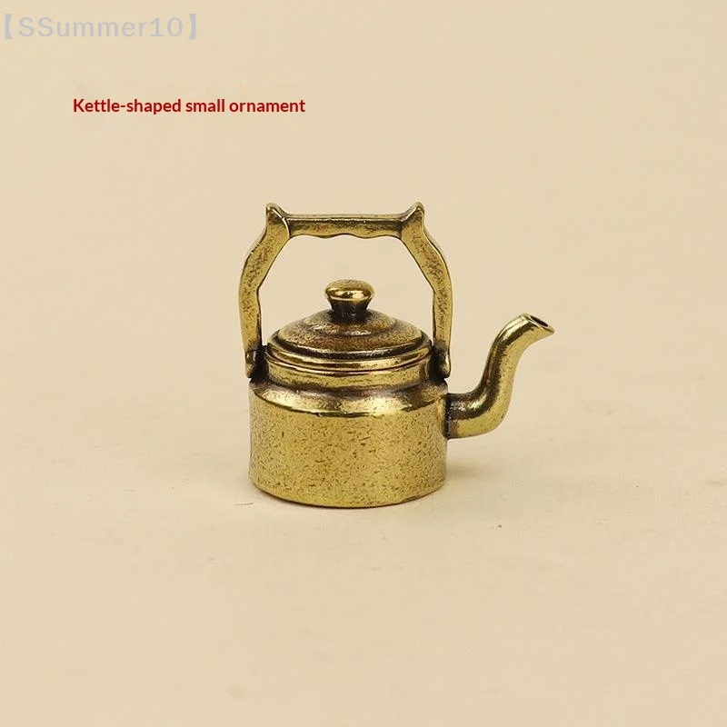【SSummer10】Antique Copper Mini Fingertip Kettle Teapot-Retro Brass Incense Burner Tea Pet Desk Ornament Home Decor Accessory【SS】