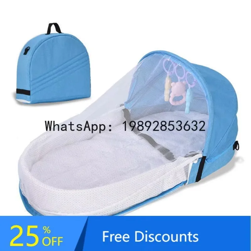 r15Newborn Baby Bionic Isolation Bed Mosquito-Proof Folding Bed Convenient Outdoor Travel Bed