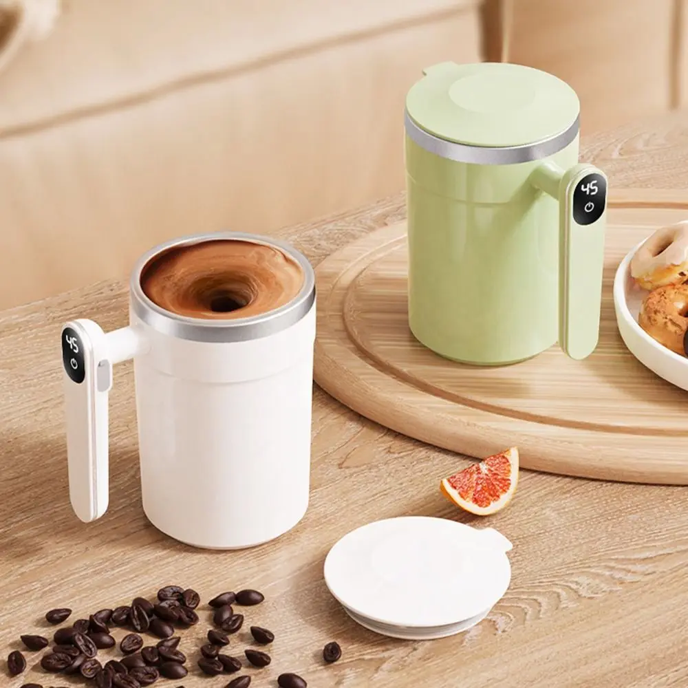 

Temperature Measurement Automatic Stirring Cup Digital Display Dust-proof Lid Magnetic Mixer for Coffee Comfortable Handle