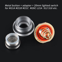 20mm Metal button + adapter + light switch kit for for Convoy M21A M21B M21C M26C L21A S12 S16 S21B