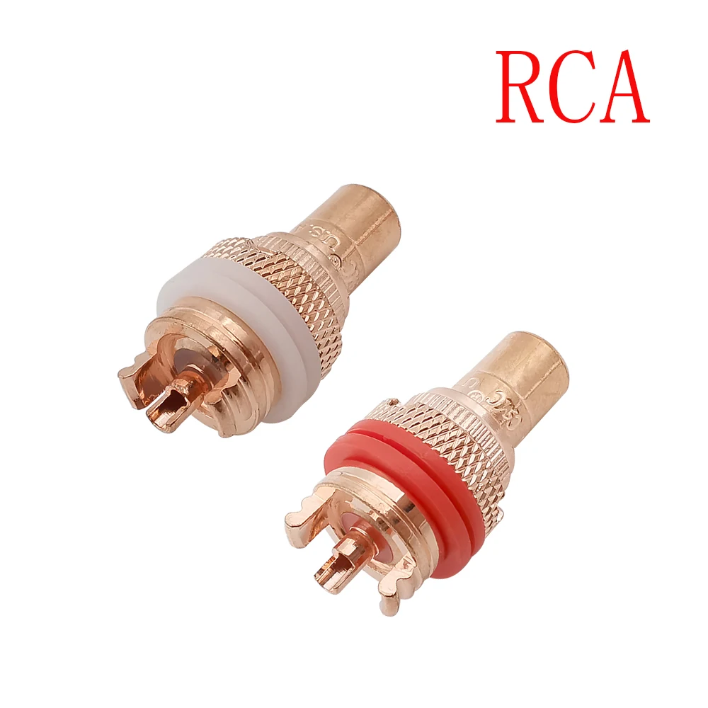 RCA Jack Plug Female Socket Audio Connector Gold Plated Brass For Speakers Terminals Audio Wire Adapter White Red