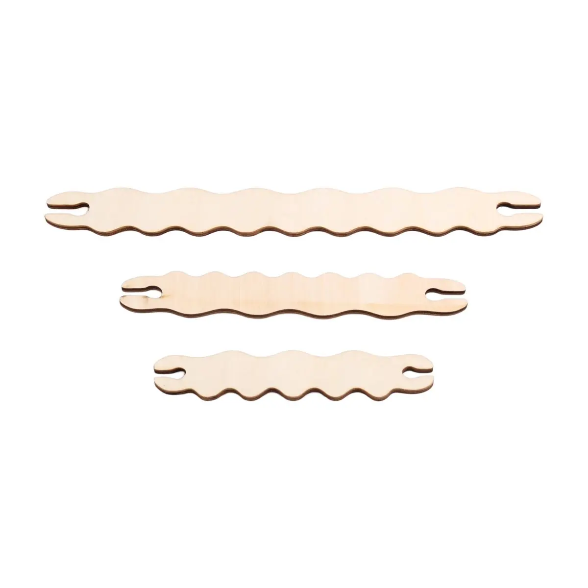 【Tools & Parts】 3 Pcs Wooden Weaving Tool Wavy Stick DIY Weaving Tool Shuttles Weaving Stick for Crafts, Knitting Projects