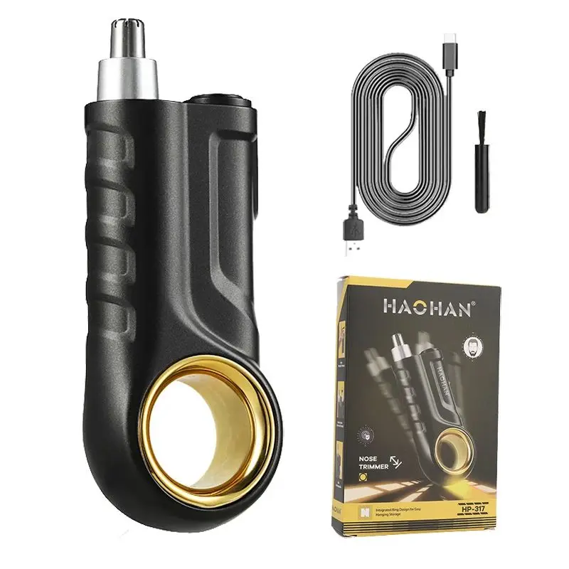 Tagliacapelli elettrico per naso per uomo Ricaricabile portatile Mini facile rifinitura senza danneggiare la cavità nasale Potente indolore