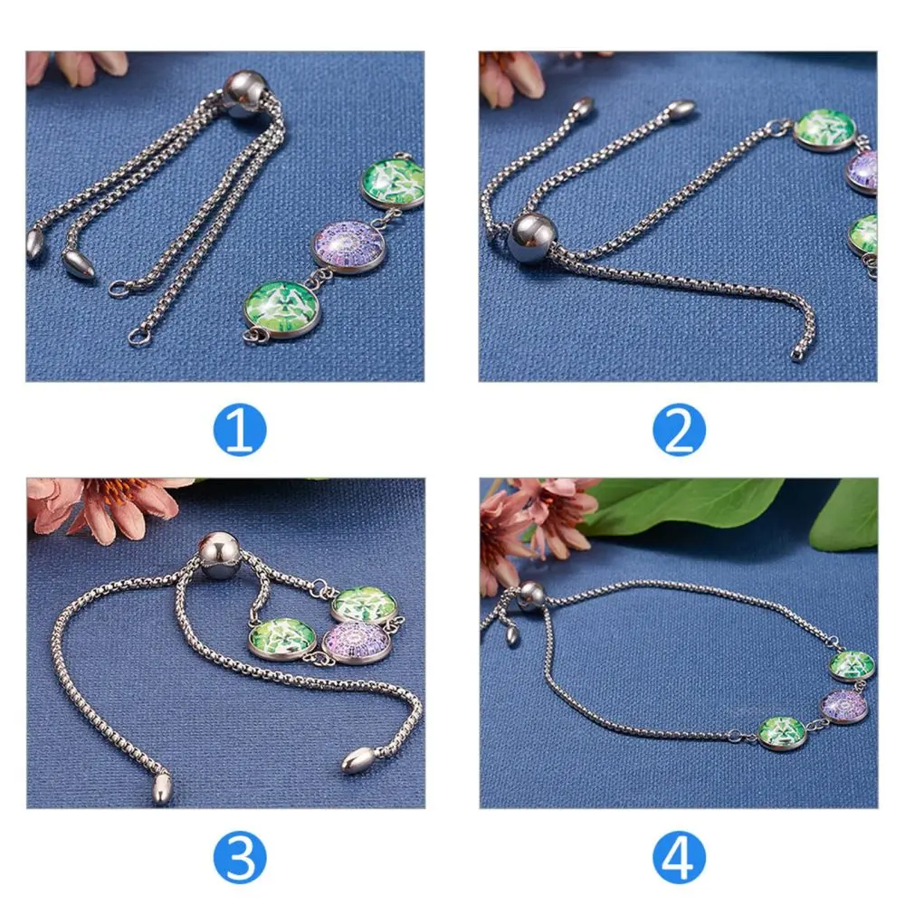 20pcs 304 Stainless Steel Chain Bracelet for Women Fashion Adjustable Bracelet jewelry DIY Making Accessories Decor