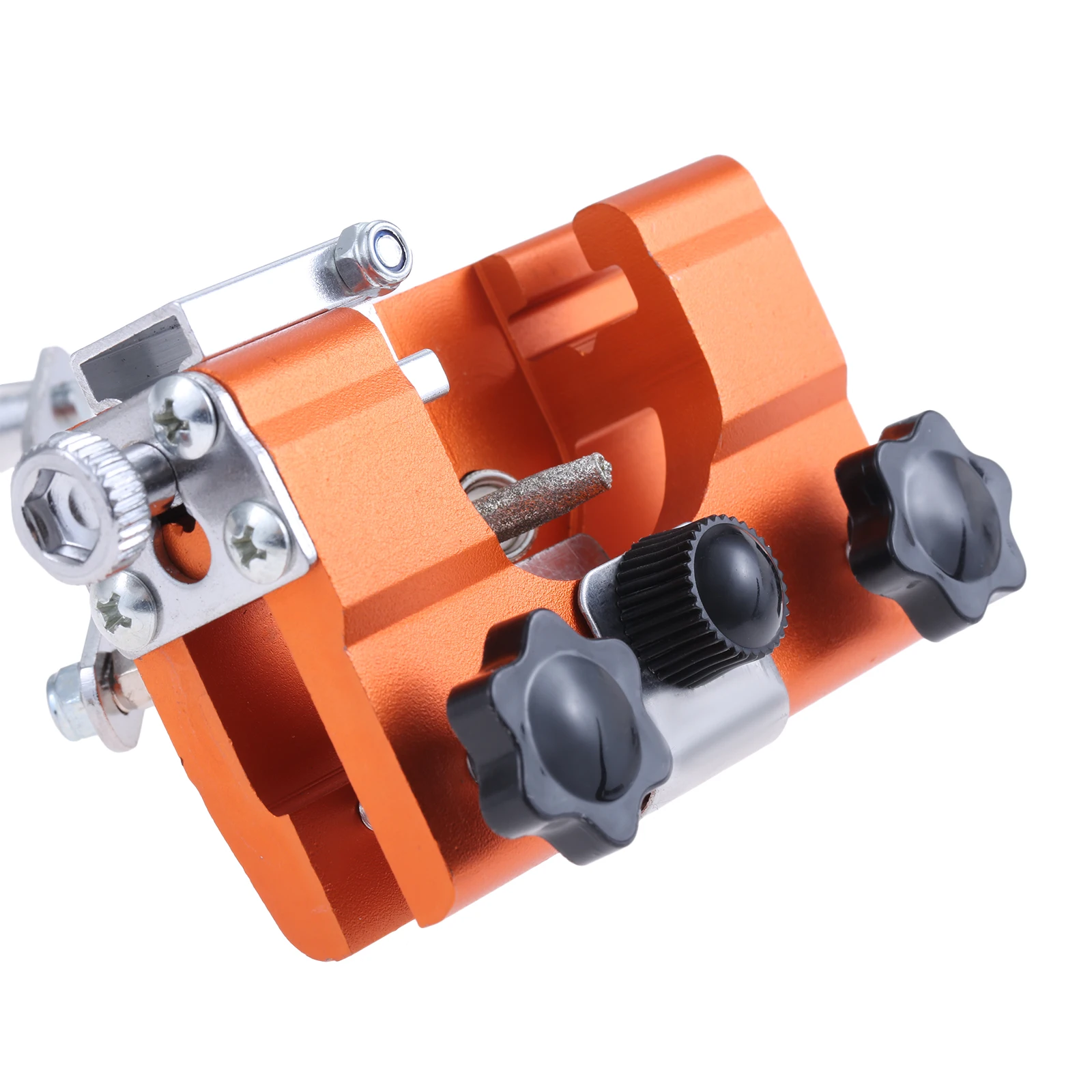 

1 Set Universal Chainsaw Sharpening Jig Kit Portable Blade Sharpeners with 10pcs Sharpening Heads 2pcs Nuts and 1pc Wrench