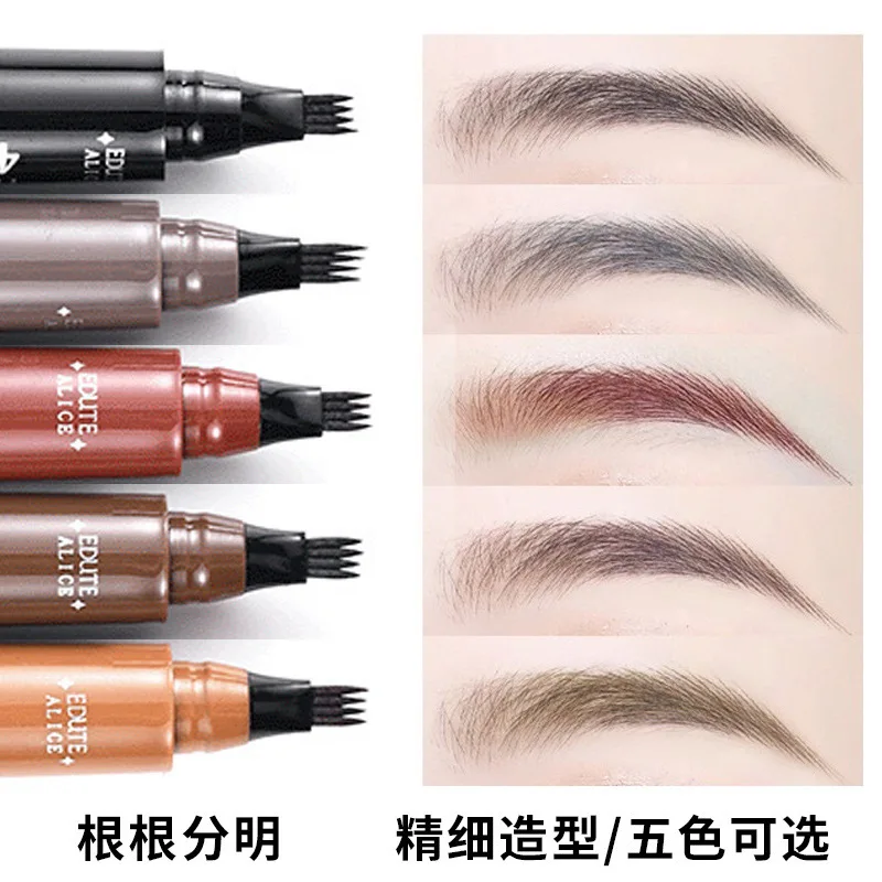 Microblading Eyebrow ปากกากันน้ําเคล็ดลับส้อม Eyebrow Tattoo ดินสอยาวนาน Professional Fine Sketch Liquid Eye Brow Pencil