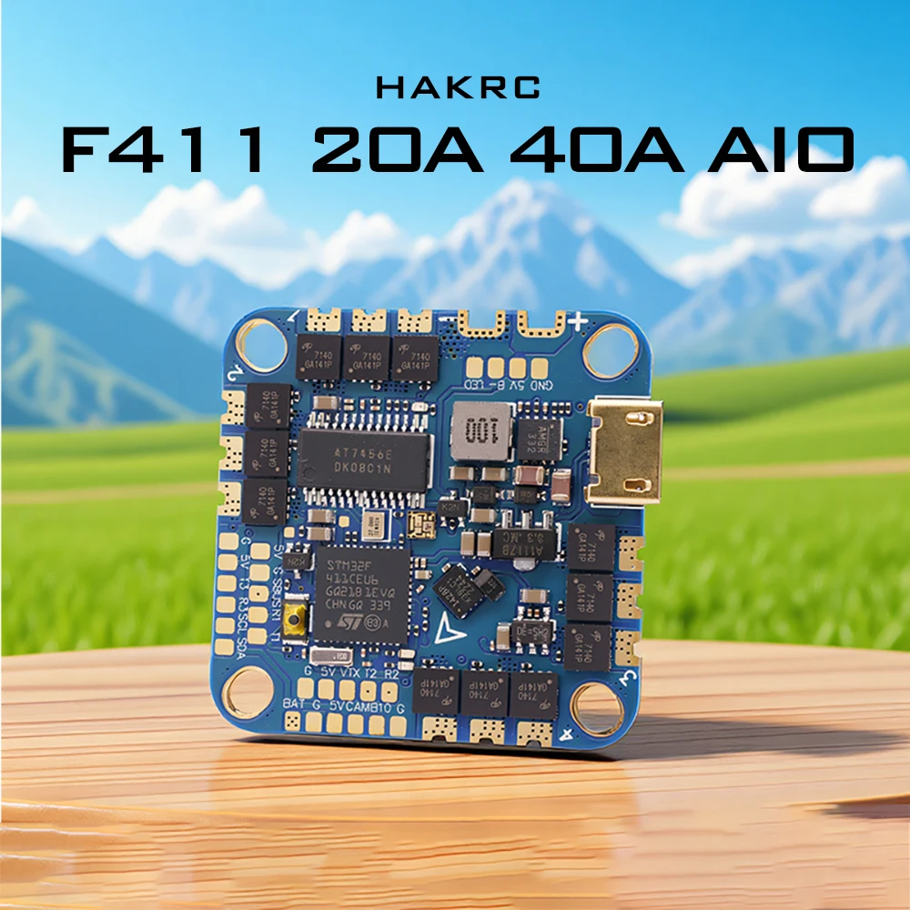 HAKRC F411 4126 AIO Flight Controller BLHELI_S 20A ESC Built-in OSD Barometer Current Sensor 5S For RC FPV Drone