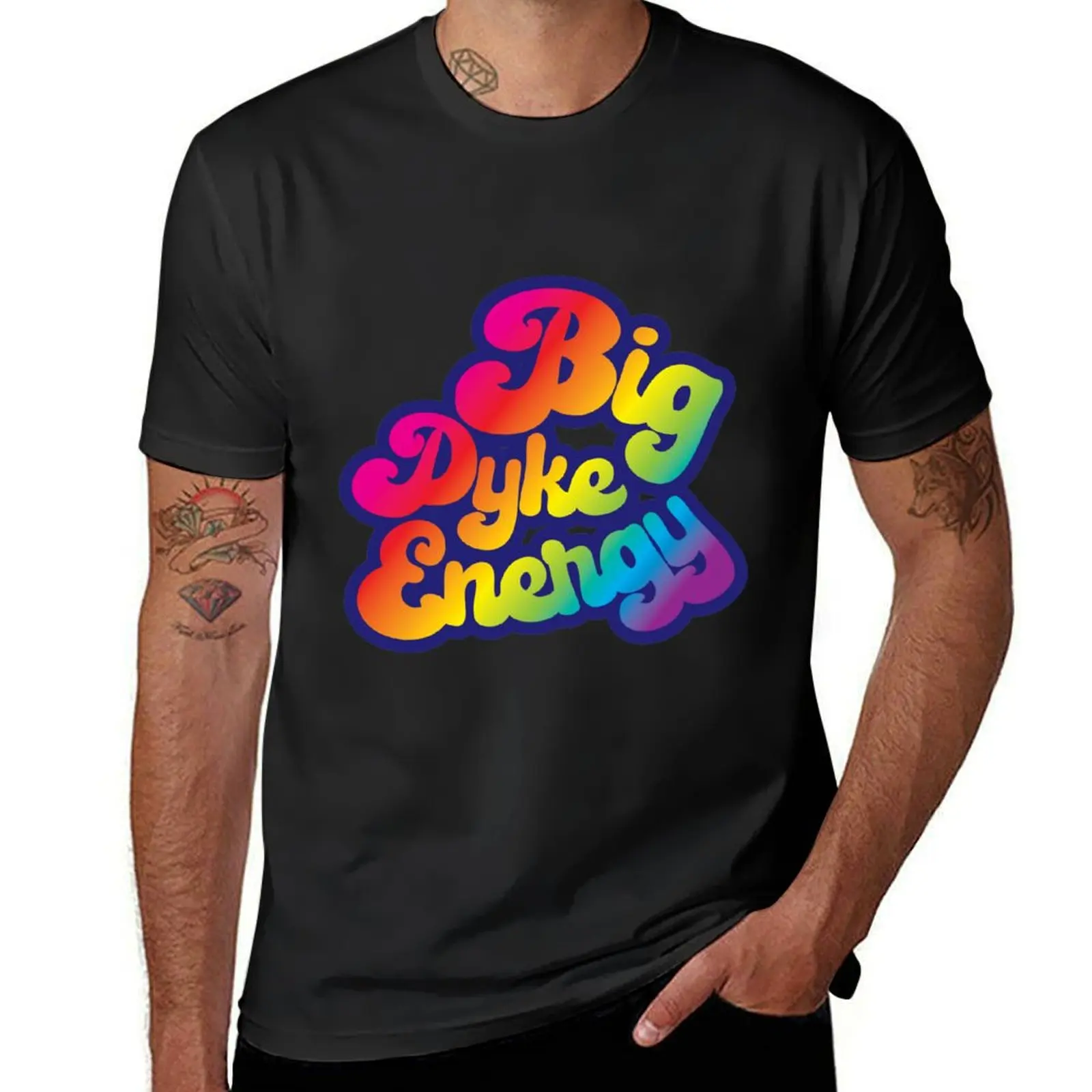 Big Dyke Energy T-Shirt Zoll Design Ihre eigenen Funnys Herren Grafik T-Shirts Hip Hop