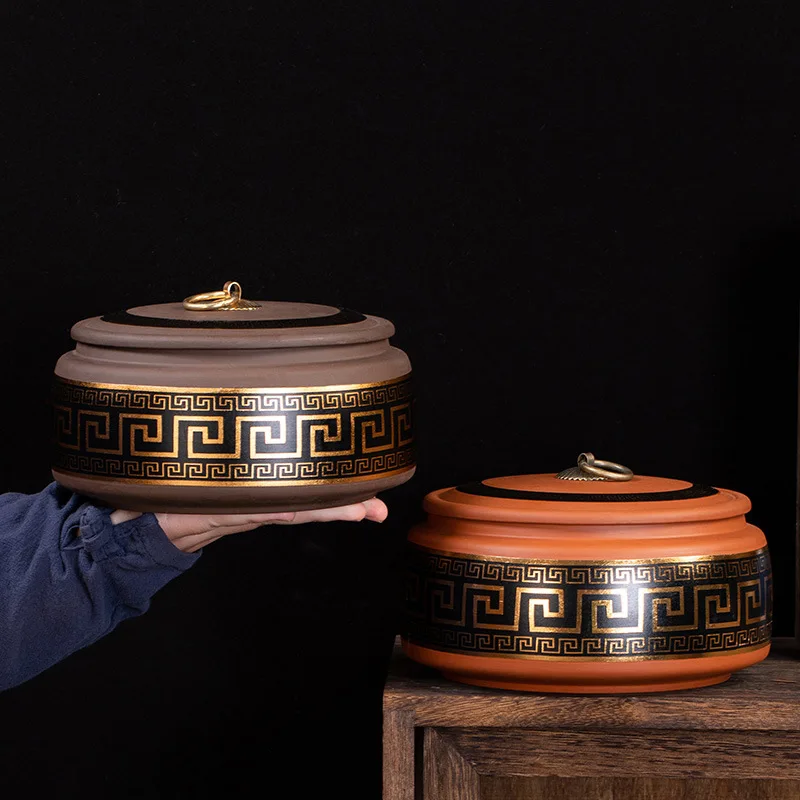 

Ceramic Tea Can Lid Household Moisture-proof Sealed Storage Jar Decorative Decor