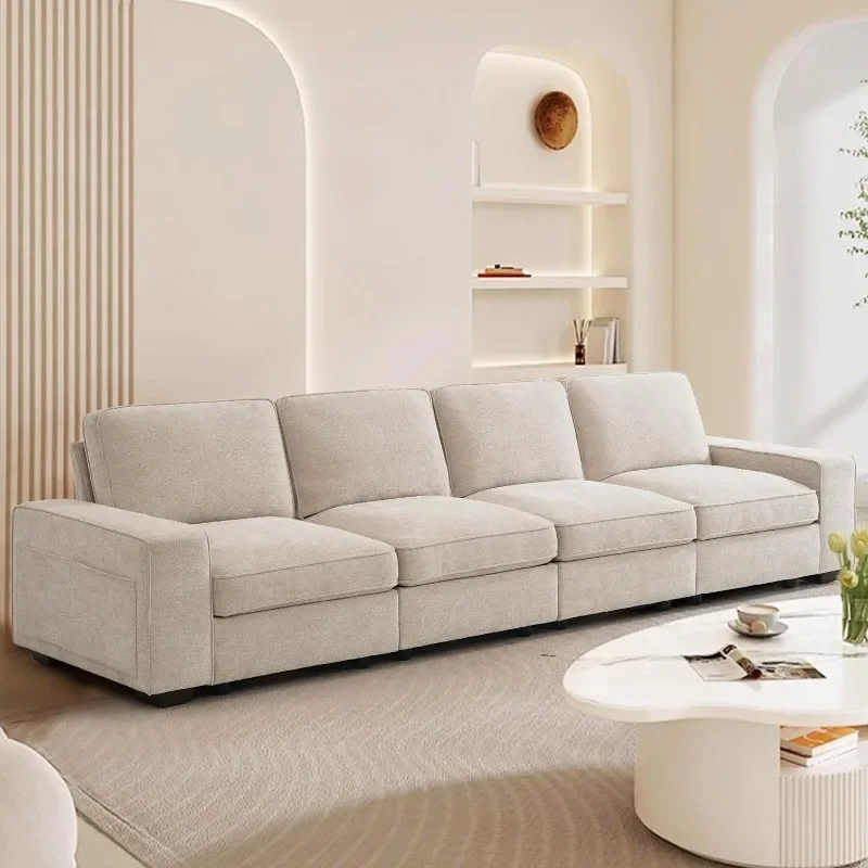 Advanced modular sofa, fabric lined sofa with large seat storage space, living room furniture