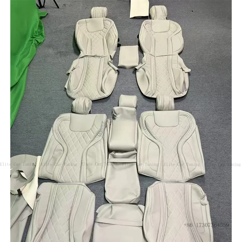 

Полный комплект чехлов для сидений из кожи с узором для Mercedes-Benz G-класса W463 W464 W465, популярный стиль для G-Wagon