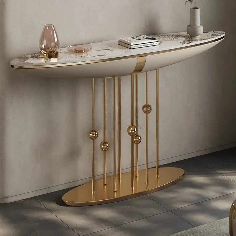 

Modern Simple Light Luxury Entrance Table Stainless Steel Villa Hotel Lobby Entrance Table